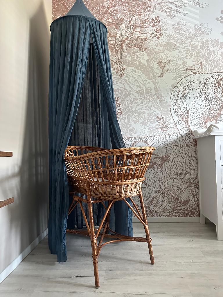 Rotan rieten wieg vintage, Ophalen, Gebruikt, Wieg