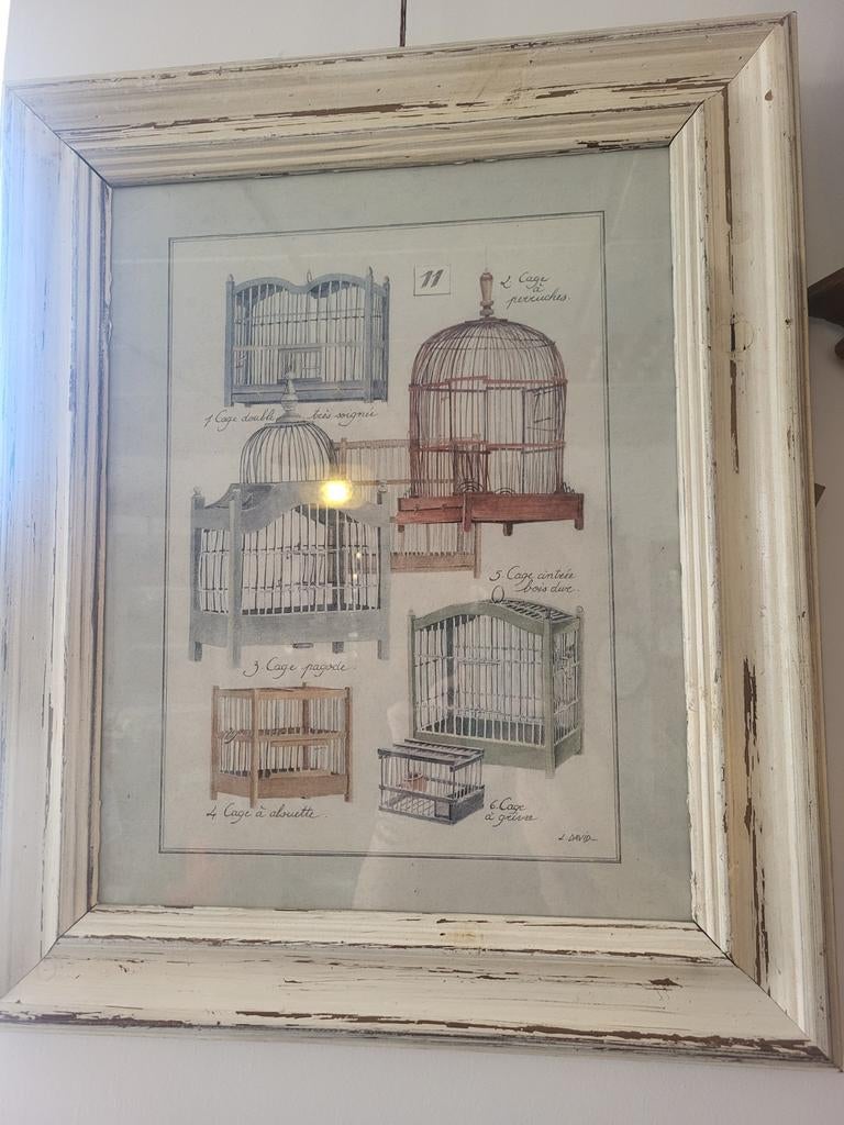 Lijst met print van vogelhuisjes, Ophalen