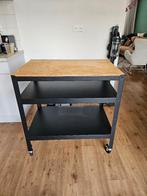 IKEA BROR Roltafel, Zwart/grenen triplex, Ophalen, Zo goed als nieuw, 70 tot 120 cm