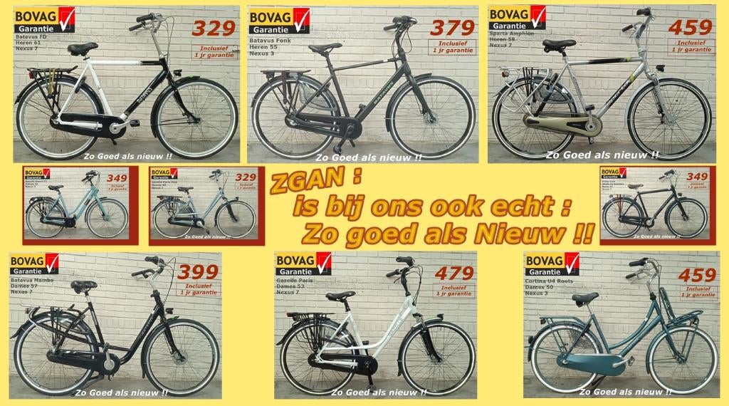 ZGAN Gazelle - Batavus fietsen Mét 1 jaar garantie, Ophalen, Versnellingen, 56 cm of meer, Zo goed als nieuw