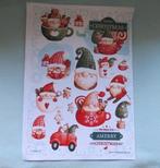Blad met nostalgische kerstplaatjes jultomtar kerstmannen, Ophalen of Verzenden, Nieuw