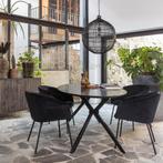 Bodilson Slide eettafel ovaal zwart/bruin 200x100 cm, Ophalen, Gebruikt, 100 tot 150 cm, 200 cm of meer