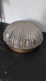 Vintage plafondlamp glas rond, Ophalen of Verzenden, Gebruikt, Glas
