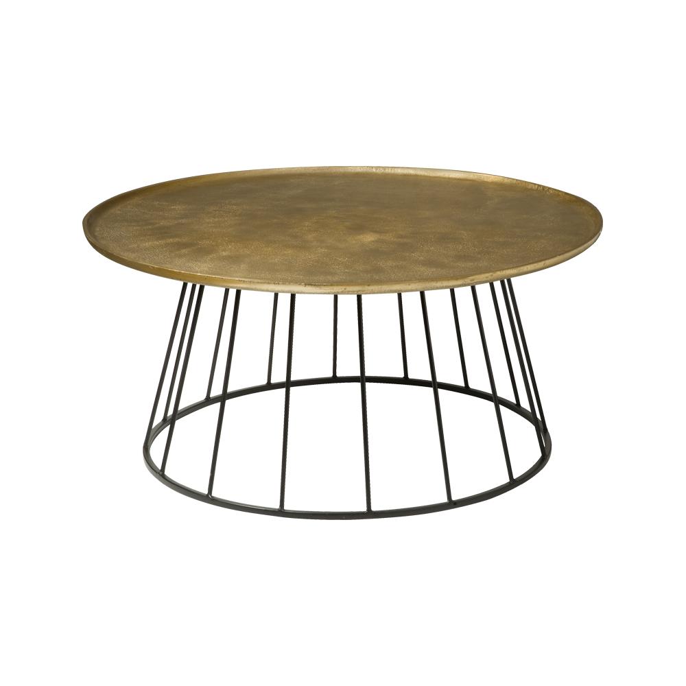 Salontafel rond metaal brons | Nieuw in de doos, Ophalen, 50 tot 100 cm, Industrieel, vintage, Rond