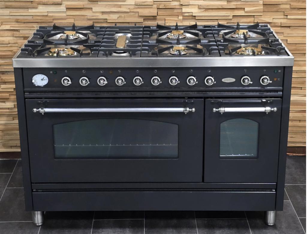 🔥Luxe Fornuis Boretti 120cm antraciet + rvs 7 pits 2 ovens, Niet ingevuld, 60 cm of meer, Niet ingevuld, Ophalen of Verzenden