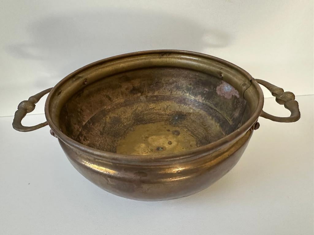 Schaal messing / brons vintage (rond 16.5 cm en 7 cm hoog), Antiek en Kunst, Ophalen of Verzenden, Brons