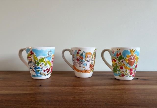 Blond Amsterdam Efteling bekers mokken 350ml | 3 stuks, Gebruikt, Blond Amsterdam, Ophalen of Verzenden, Kop(pen) en/of Schotel(s)