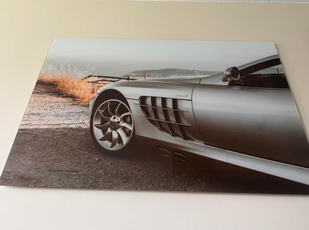 Glasschilderij Mercedes Mclaren SLR 80x120cm, Ophalen, Gebruikt, Schilderij, 100 tot 125 cm