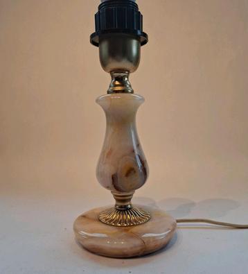 Vintage Zachtroze Onyx Lampvoet beschikbaar voor biedingen