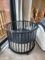 Baby box zwart rond met matras hoes, Kinderen en Baby's, Boxen, Ophalen, Zo goed als nieuw, Rond, Wieltjes