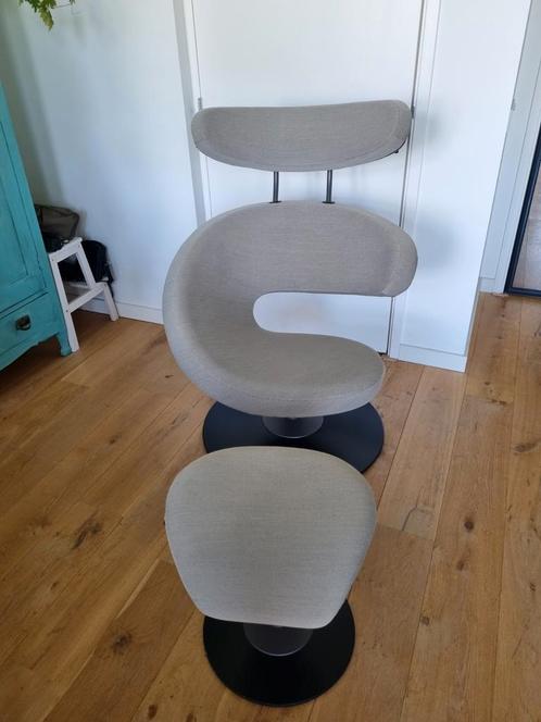 Stokke Peel (Varier) incl. Hocker. Grijs gemêleerd wol., Huis en Inrichting, Fauteuils, Zo goed als nieuw, Stof, Ophalen