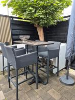 Hogebarkrukken, sta tafels., Tuin en Terras, Tuinsets en Loungesets, Ophalen, 4 zitplaatsen, Kunststof, Gebruikt