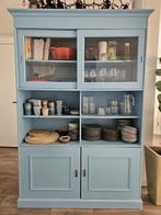 Blauwe klassieke servieskast buffetkast, Huis en Inrichting, Kasten | Buffetkasten, Ophalen, 100 tot 150 cm, 200 cm of meer, Klassiek