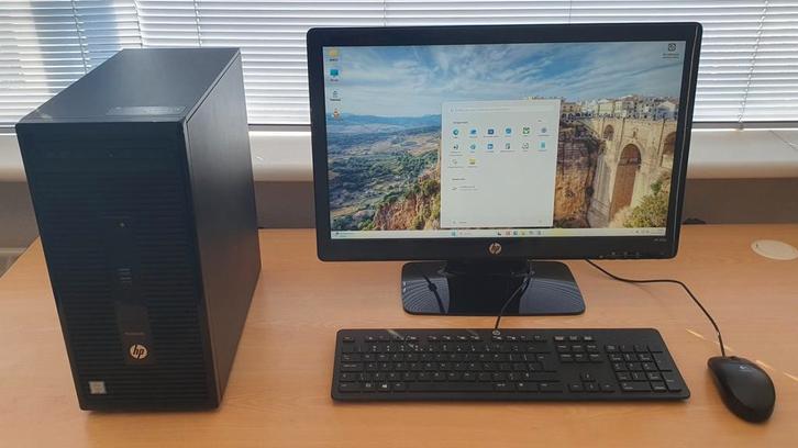 HP ProDesk i5, 256 Gb SSD, 8 Gb, monitor, Windows 11, Computers en Software, Desktop Pc's, Gebruikt, 3 tot 4 Ghz, SSD, 8 GB, Met monitor