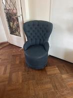 Getufte Fauteuil kleur blauw, Huis en Inrichting, Gebruikt, Minder dan 75 cm, Ophalen of Verzenden, Stof