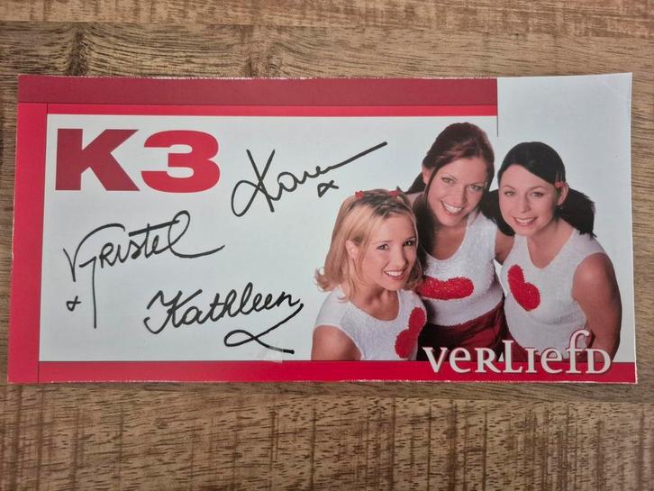 Handtekeningkaart van K3 originals, Verzamelen, Foto's en Prenten, Zo goed als nieuw, 1980 tot heden, Ophalen of Verzenden