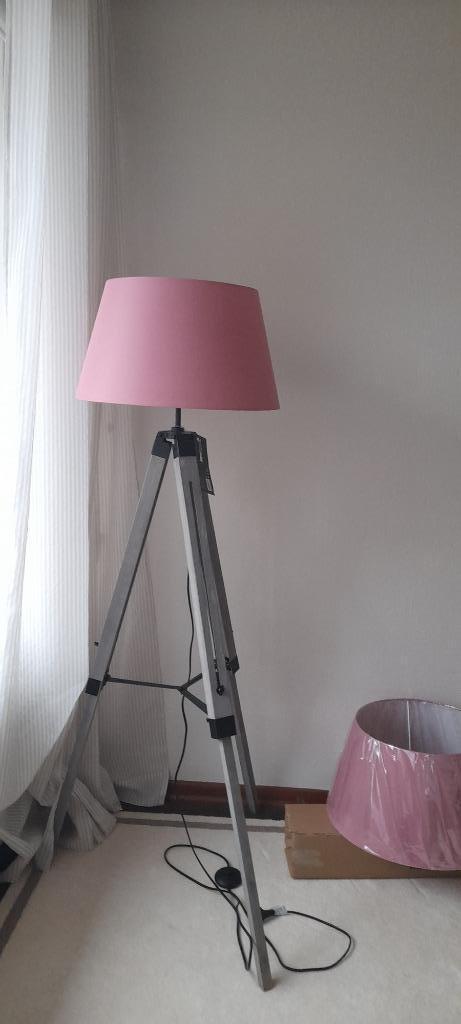 staande lamp, vloerlampen, rozekap, 142 cm, statief 21770, Huis en Inrichting, Lampen | Vloerlampen, Nieuw, 100 tot 150 cm, Hout