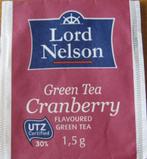 Een enkel theezakje van lord Nelson - green tea cranberry, Hobby en Vrije tijd, Theezakjes, Verzenden, Theezakje(s)