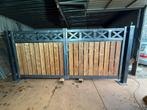 Nieuw poort staal met hout, 1 tot 2 meter, Minder dan 3 meter, Ophalen of Verzenden, Zo goed als nieuw