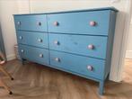 Petrol blauw houten Ikea (Tarva) ladekast, Ophalen, Gebruikt, 5 laden of meer, 150 tot 200 cm