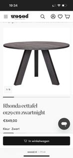 Woood Rhonda Eettafel Zwart, Huis en Inrichting, Tafels | Eettafels, Ophalen, 100 tot 150 cm, Rond, Zo goed als nieuw
