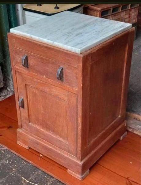 Vintage Kastje met Marmeren Blad, Huis en Inrichting, Kasten | Dressoirs, Zo goed als nieuw, Minder dan 50 cm, Minder dan 25 cm