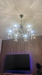Elegante kroonluchter met kristallen alletwee 35, Huis en Inrichting, Ophalen of Verzenden, Zo goed als nieuw, Metaal