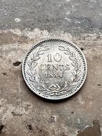 10 cent 1884 Willem III, TOP kwaliteit, Koning Willem III, Zilver, Ophalen of Verzenden, 10 cent