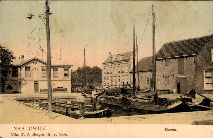 Naaldwijk - Haven - Boten, Verzamelen, Ansichtkaarten | Nederland, Gelopen, Zuid-Holland, 1920 tot 1940, Ophalen of Verzenden