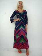 *Abfab Vintage Grafische Kleurrijke Maxi 70's Jurk 38*, Maat 38/40 (M), Blauw, Ophalen of Verzenden, Zo goed als nieuw