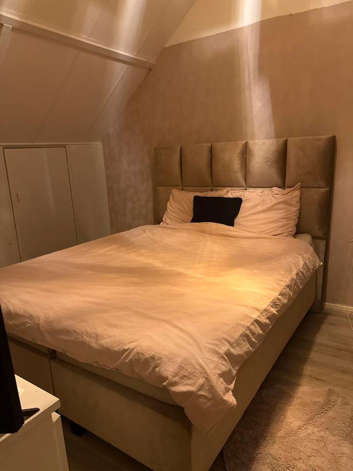 Luxe Boxspring 160x200 + Topper - Zelf Demonteren, Huis en Inrichting, Slaapkamer | Bedden, Gebruikt, Tweepersoons, 160 cm, 200 cm