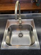 RVS spoelbak inclusief fitting, Ophalen, 25 tot 50 cm, Minder dan 100 cm