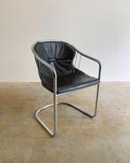 Vintage Gastone Rinaldi Fasem buisframe slede stoel 80s leer, Gebruikt, Modern vintage design, Molenakkerstraat 10, Metaal