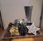 Vintage Kerstdecoratie Dienblad  Kandelaars Kerk Vaas Ster, Ophalen of Verzenden, Gebruikt