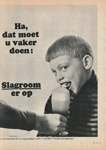 Retro reclame 1966 Slagroom vlaflip zuivel nog gezelliger beschikbaar voor biedingen
