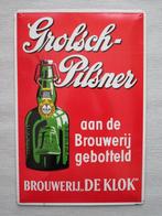 metalen reclamebord Grolsch-Pilsner - Brouwerij De Klok, Verzamelen, Reclamebord, Plaat of Schild, Grolsch, Gebruikt, Ophalen of Verzenden
