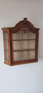 Antieke Houten Vitrinekast, Minder dan 50 cm, Glas, Minder dan 100 cm, 25 tot 50 cm