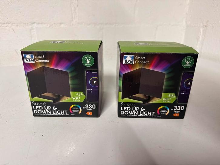 2x LSC Smart Connect LED Up & Down Wandlamp, Tuin en Terras, Buitenverlichting, Nieuw, Wandlamp, Kunststof, Minder dan 50 watt