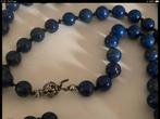 Prachtige vintage ketting collier Lapis Lazuli zilver slot, Blauw, Ophalen of Verzenden, Zo goed als nieuw, Met edelsteen