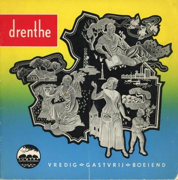 Drenthe. Geïllustreerd vierkant boekje uitgve VVV, 1950-60 beschikbaar voor biedingen