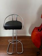 Barkruk of muziekkruk chroom vintage. Kruk, Huis en Inrichting, Barkrukken, Ophalen, Met voetsteun, 60 tot 90 cm, Zo goed als nieuw