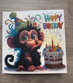 Verjaardagskaart aap met envelop | diamond painting, Hobby en Vrije tijd, Ophalen of Verzenden, Nieuw, Dieren