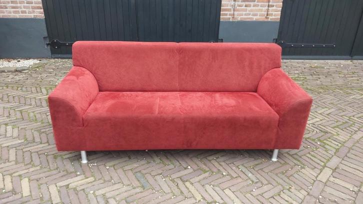 bank bordeaux rood, Huis en Inrichting, Banken | Bankstellen, Gebruikt, Rechte bank, Driepersoons, 150 tot 200 cm, 75 tot 100 cm