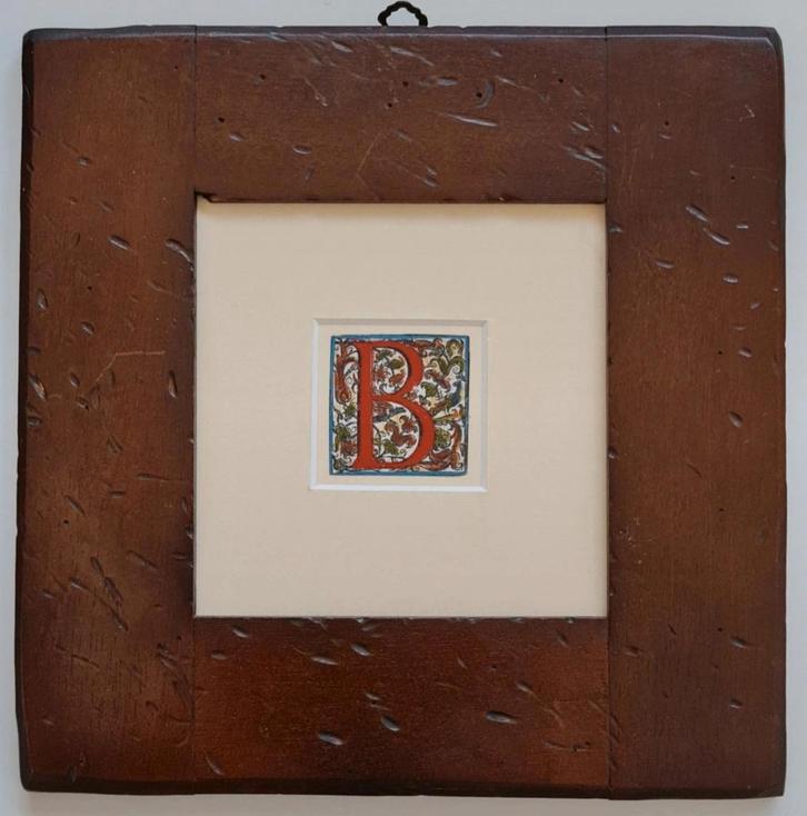 Gravure 16e eeuw letter B, Antiek en Kunst, Kunst | Etsen en Gravures, Ophalen of Verzenden
