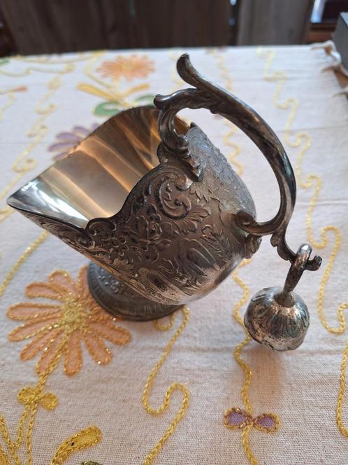 Verzilverde suikerpot suikerbak met lepelschepje schepje, Antiek en Kunst, Antiek | Goud en Zilver, Zilver, Ophalen of Verzenden