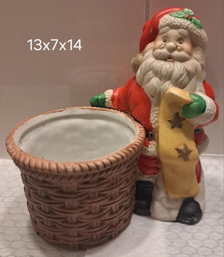 Kerstman Kandelaar/Pot, Diversen, Kerst, Gebruikt, Ophalen of Verzenden