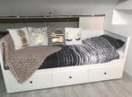 eenpersoonsbed met tweede bed uitschuifbaar (Ikea Hemnes), Huis en Inrichting, Gebruikt, Eenpersoons, Wit, Ophalen of Verzenden