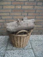 byna gratis rieten mand met openhaardhout kachelhout z foto, Minder dan 3 m³, Ophalen, Eikenhout, Blokken