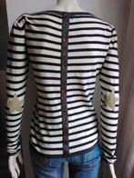 Super leuke trui Maison Scotch, knoopjes elbowpatches 1 36, Blauw, Zo goed als nieuw, Maat 36 (S), Maison Scotch