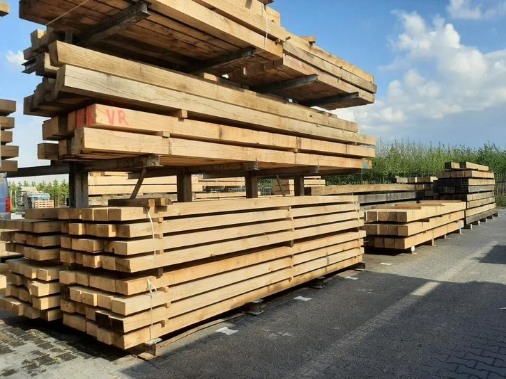 Eiken balken en eiken planken scherp geprijsd in Opheusden, Doe-het-zelf en Verbouw, Hout en Planken, Nieuw, Balk, Eiken, 300 cm of meer
